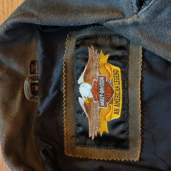 Harley Davidson Woman's Vintage Genuine Leather Biker Jacket - Picture 6 of 8